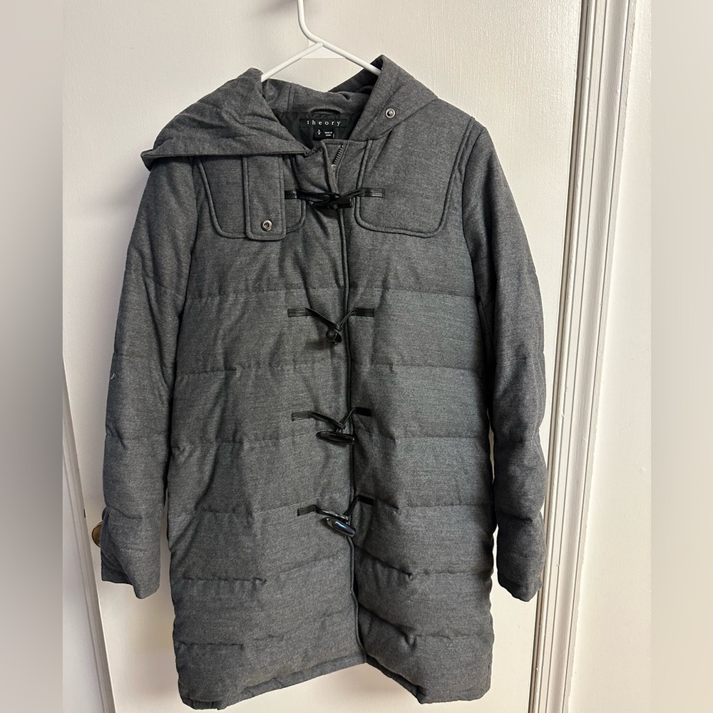 Theory Emmitt' Wool Blend Hooded Puffer Coat sz. S